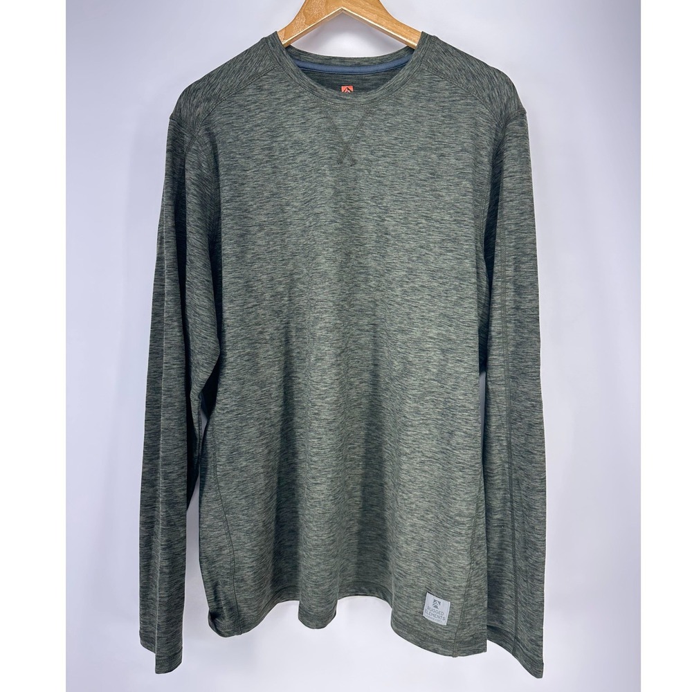 Rugged Elements Shirt Mens LT Green Long Sleeve Durable Utility Heathered Tee